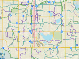 2022 Bike to work day map. Fort Collins